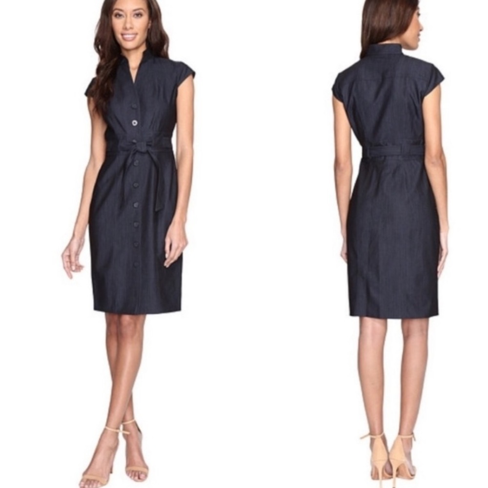 Office Black sleeveless sheath dress